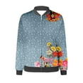 thumbnail image 4 of LIJCC Women'S Zippered Casual Jacket Coat for Womens Suitable Daily Jackets Lightweight Zip Up Jacket Floral Print Coat Stand Collar Short Sports Outwear, 4 of 5