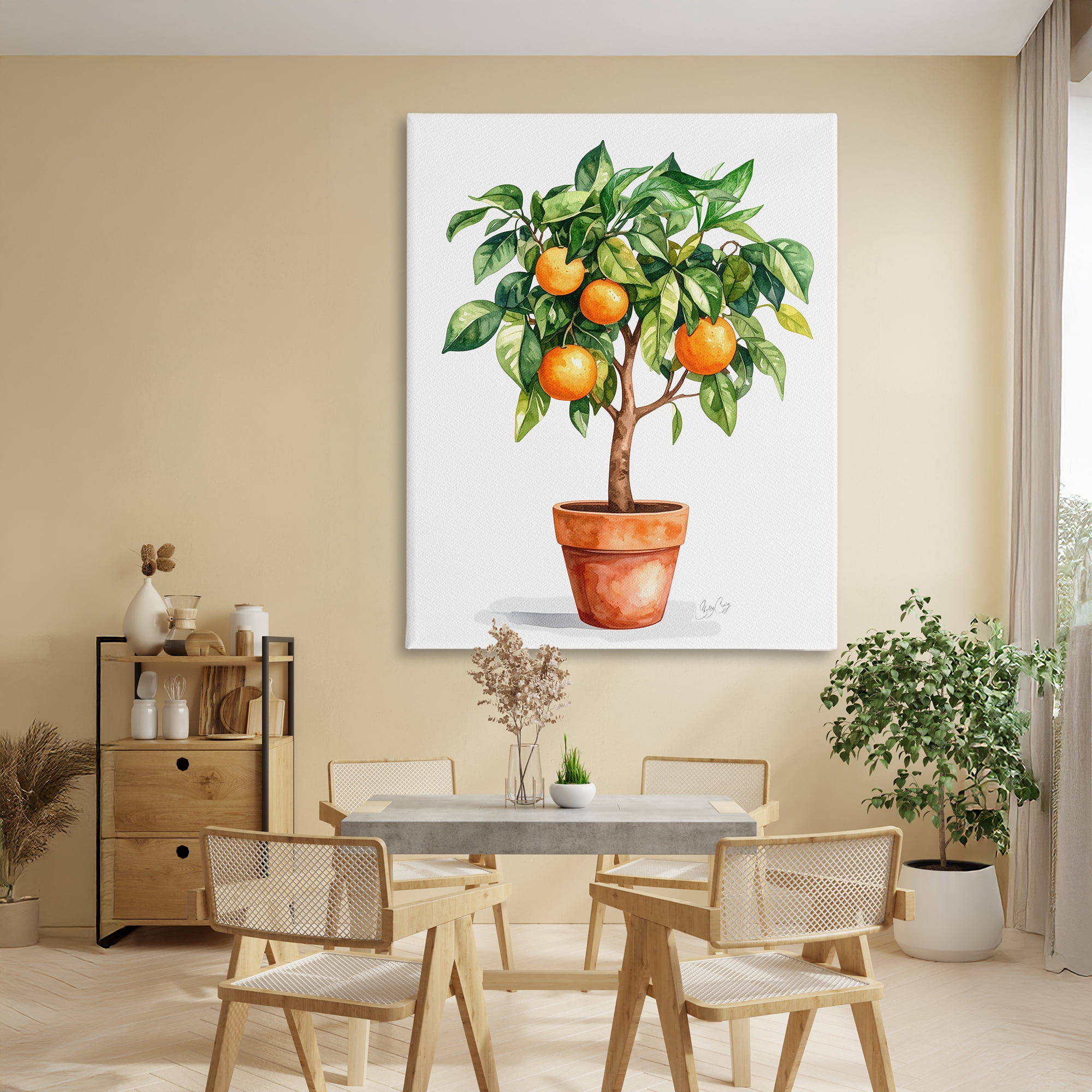 Stupell Industries Potted Orange Tree Canvas Wall Art, design by Shelly Craig