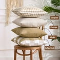 thumbnail image 2 of Modern Farmhouse Decor Brown Pillow Covers 18x18 Khaki Neutral Plaid Couch Throw Pillows 18 x 18 Set of 4 Brown Buffalo Check Decorative Pillow for Bedroom and Living Room, 2 of 6
