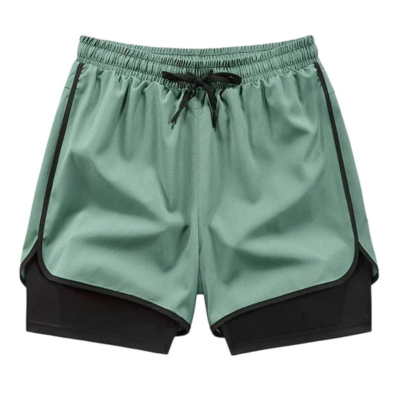 LIIPEE Women Shorts Casual Solid Color Drawstring Waist Two Layer Secure Inner Shorts Ladies Flowy Fit Lightweight Running Workout Shorts Fashion Comfortable Breathable Soft Daily Shorts,Army Green,L