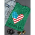 thumbnail image 3 of Fourth Of July Flag Heart T-Shirt Women -Image by Shutterstock, Female 5X-Large, 3 of 4