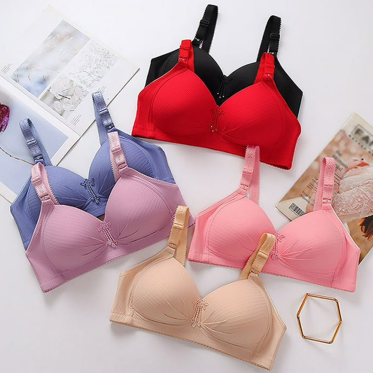 SELONE Bras for Women Push Up No Underwire Plus Size Front Closure Clip Zip  Front Snap Full Coverage Front Hook Close Everyday for Elderly Breathable
