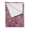 thumbnail image 2 of Paisley Soft Flannel Fleece Throw Blanket, Classic Style Motifs with Flowers Like Sun Leafs and Ornamental Shapes, Cozy Plush for Indoor and Outdoor Use, 70" x 90", Multicolor, by Ambesonne, 2 of 5