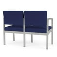 thumbnail image 5 of Lenox Steel Reception Waiting Room 2 Seats Chair / Silver Steel / Blue, 5 of 5