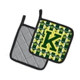 thumbnail image 2 of Carolines Treasures CJ1075-KPTHD Letter K Football Green and Yellow Pair of Pot Holders, 7.5HX7.5W, multicolor, 2 of 2