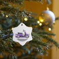 thumbnail image 7 of 3drose, Purple Retro Scooter, 3 inch Snowflake Porcelain Ornament, 7 of 7