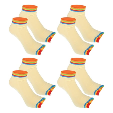 

4 Pairs Half Finger Toe Socks Men Women Non Slip Sticky Five Finger Socks for Yoga Daily Fit Mutlicolor Yellow