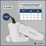 Five Oceans 12-24-32-Volts Automatic Bilge Pump Float Switch, Heavy-Duty Float Switch for Boat Bilge Pump, Mercury Free, 20-Amps Max - FO3610