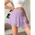 thumbnail image 6 of Female Pleated Mini Skirt Lace High Waisted Ruffle Short Skirts S, 6 of 7