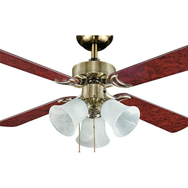 Fj World L42018 Antique Brass Stunning, Brass Ceiling Fans With Lights And Remote
