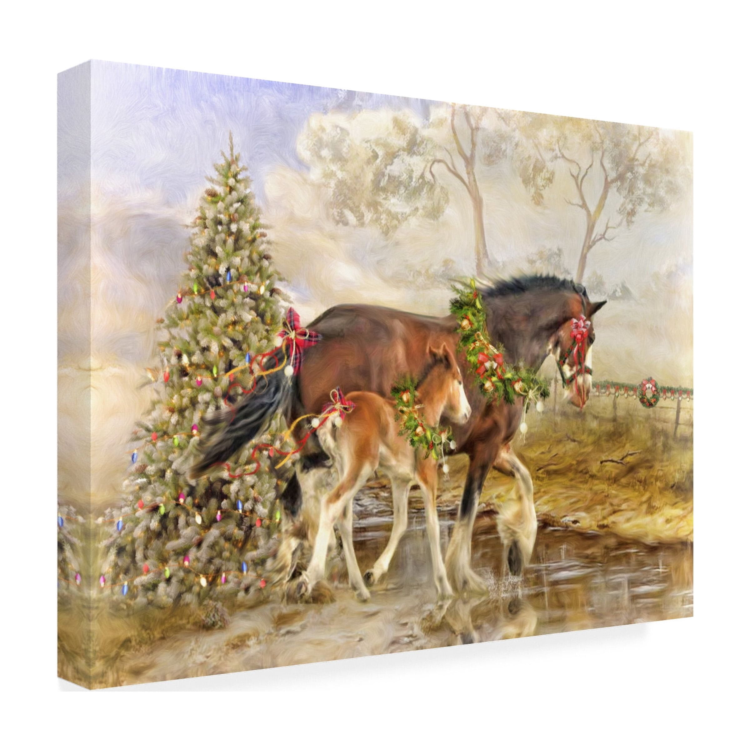 Canvas Wall Art - Trudi Simmonds 'The Gift - Christmas Collab 2018' Wall Art for Living Room, Bedroom, or Office DÃ©cor by Trademark Fine Art - 32 x 24 Inches
