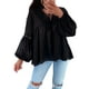thumbnail image 1 of Txlixc Blusa de manga larga femenina con encaje, cinta de borla y patrón de punto Txlixc moda, 1 of 6