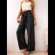 thumbnail image 5 of Pantalones Anchos para Mujer con Bolsillos, Cintura Alta, Nudo Ajustable, Holgados, Informales, para Trabajo y Negocios. Negro L, 5 of 6