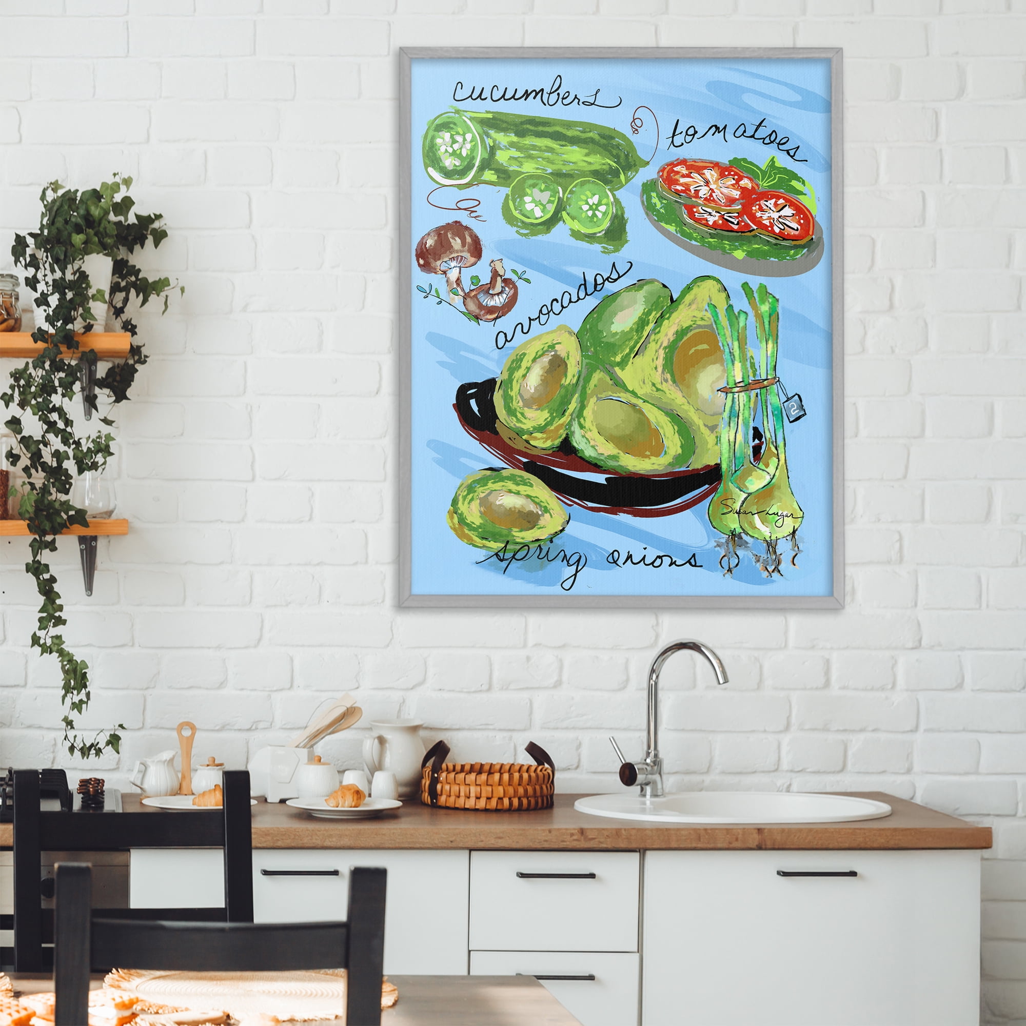 Stupell Industries Fresh Produce Collection Gray Framed Giclee Art, design by Susan Lugar