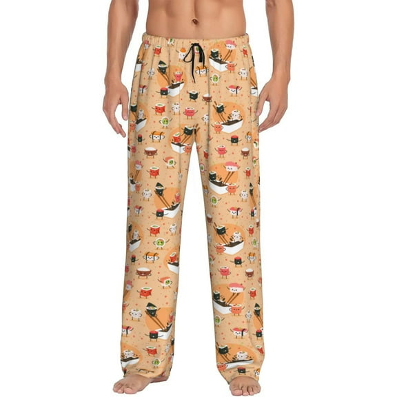 Hirioo Funny Sushi for Women's PJ Pajama Pants Sleep Pants Women's Home Trousers with Pockets,S-3XL-Small