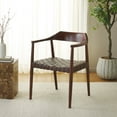 thumbnail image 4 of SAFAVIEH Amycus Accent Chairs, Walnut/Cognac (22 in. W x 20.5 in. D x 28.5 in. H), 4 of 13