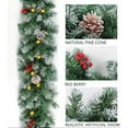 thumbnail image 4 of BinKFF 6ft Christmas Garland with Lights,Lighted Artificial Flowering Pine Garland for Mantle,Green Christmas Winter Garland with Pine Cones and Red Berry for Indoor Outdoor Decor, 4 of 5