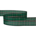 thumbnail image 4 of Northlight Green and Black Plaid Christmas Wired Craft Ribbon 2.5" x 10 Yards, 4 of 6