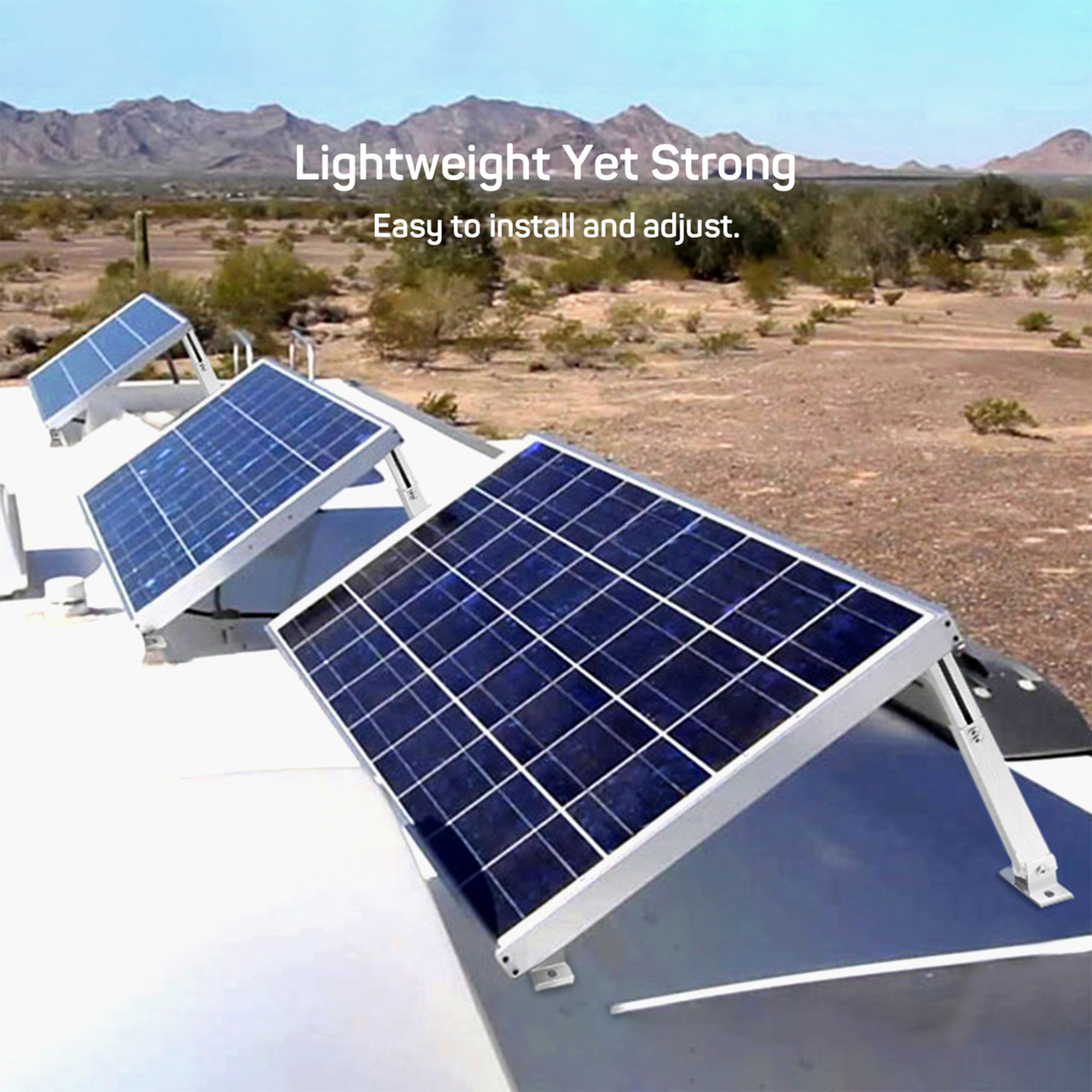 HQST Adjustable Solar Panel Tilt Mounting Bracket, 30 for 200W, White