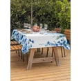 thumbnail image 2 of Outdoor Tablecloth with Umbrella Hole and Zipper, Spring Blue Floral Rectangle Table Cloth 60x84 Inch Waterproof Tablecloth, Farmhouse Weeping Floral Leaves Picnic Table Cover for Patio Camping, 2 of 7
