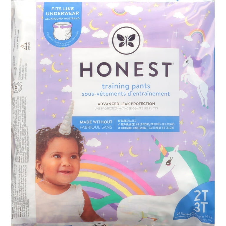Honest Training Pants, Unicorns, 2T-3T, 26 Count