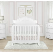 SweetPea Baby Rose 4-in-1 Convertible Mini Crib in White, JPMA Certified Baby Crib, Non-Toxic Finish, New Zealand Pinewood, with 3 Mattress Height Settings Crib White