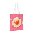 thumbnail image 2 of YFYANG Reusable Cotton Canvas Tote Shopping Bag, Pink Love Eggs Washable Portable Grocery Bag for Daily Travel, 2 of 8