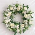 thumbnail image 4 of Artificial Wreath Handmade for Spring Vintage Floral Wreath Garland for Party Window Festival Decor Ornament , White White2, 4 of 10