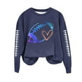 thumbnail image 4 of Craaazy Long Sleeve Shirts For Women Casual Solid Color Crewneck Sweatshirts Rugby Printed Shirt Pullover Sweatshirts Gifts For Women, 4 of 4