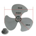 thumbnail image 1 of 16 Inch Household Plastic Fan Blade Three Leaves With Nut Cover For Pedestal Fan Table Fanner General Accessories, 1 of 9