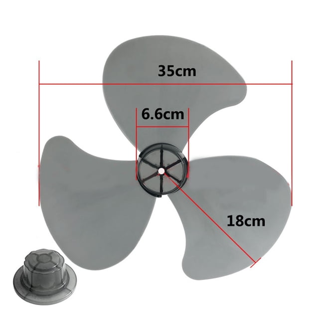 16 Inch Household Plastic Fan Blade three Leaves with Nut Cover for Pedestal