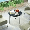 thumbnail image 2 of YYAo Coffee Table,Dining Table,Side Table,Round Coffee Table with Thickened Tabletop and Metal Tripod Legs-Black, 2 of 11