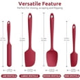thumbnail image 4 of U-Taste 600°F High Heat Resistant Silicone Spatula Set of 4, BPA-Free Food Grade Kitchen Cooking Baking Mixing One Piece Seamless Flexible Rubber Scraper for Nonstick Cookware (Red), 4 of 10