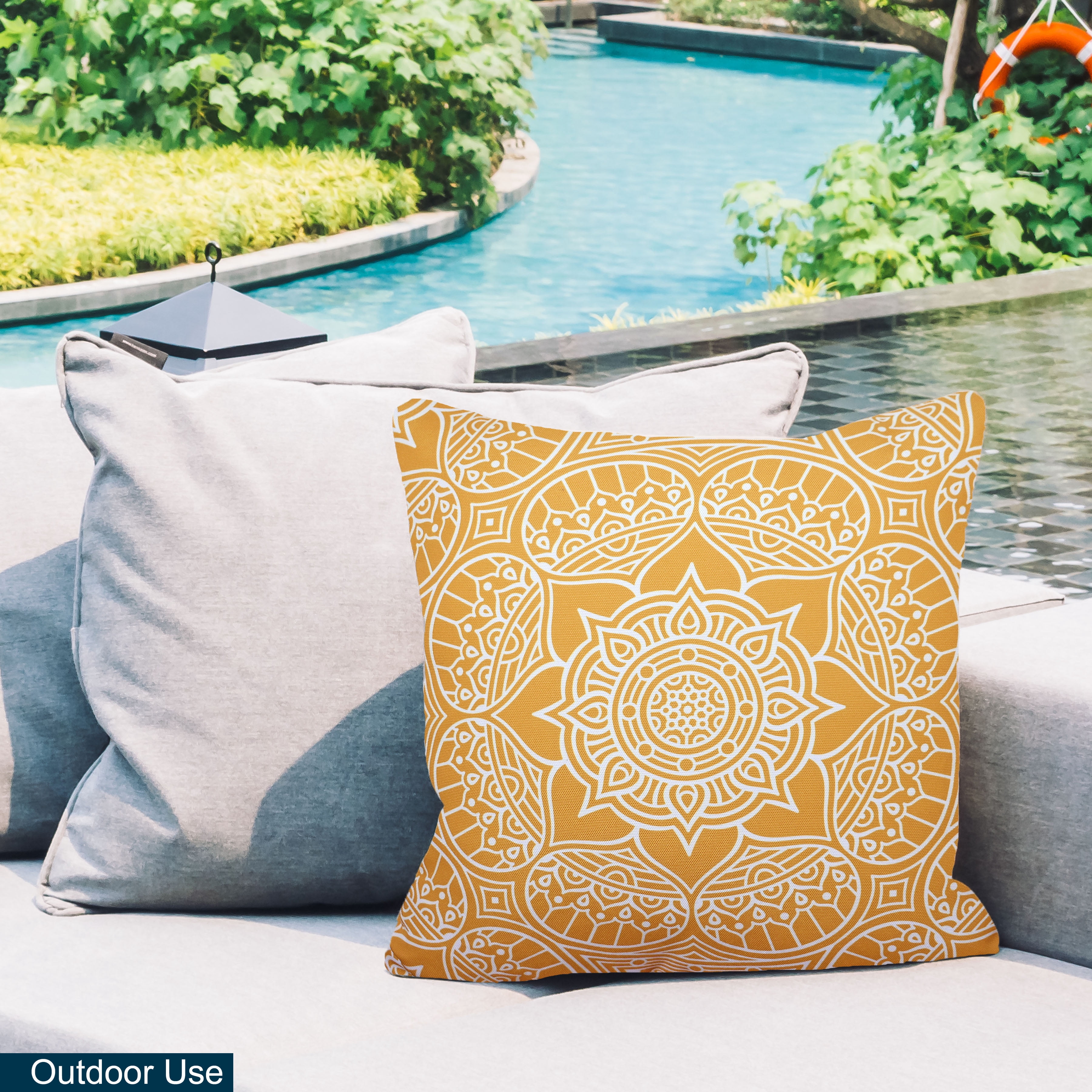 Indoor Outdoor Waterproof Lumbar Pillows - Set of 2, 18''x18'' with Included Inserts - Stylish Comfort for Your Patio Furniture, Garden Chairs, or Indoor Déco