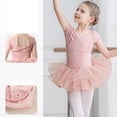 thumbnail image 2 of Rhuody Justaucorps une-Pièce pour Filles Col Rond Justaucorps de Danse Tenue d'Entraînement de Ballet Combinaison d'Été Sans Manches avec Jupe Combinaison de Performance de Danse Tenue Douce Rose 5-6 Ans, 2 of 4