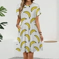 thumbnail image 2 of Cute Yellow Banana Short Sleeve Dress Women Summer Evening Dresses Ladies Sundress, 2 of 7