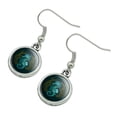 thumbnail image 2 of Blue Seahorse with Kelp Novelty Dangling Drop Charm Earrings, 2 of 4
