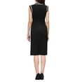 thumbnail image 3 of INSPIRE CHIC Women's Ruffled Sheath Dress Sleeveless 2026 Contrast Color Office Dresses S Black, 3 of 5