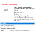 thumbnail image 2 of Right Passenger Side Bumper End - Compatible with 2007 - 2014 GMC Sierra 2500 HD 2008 2009 2010 2011 2012 2013, 2 of 2