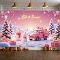thumbnail image 6 of Snowman Theme Snowman Banner Let it Snow Design Christmas Banner Pink Golden Text Winter Banner for Christmas Party Winter Celebration Indoor Decoration, 6 of 9