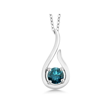 Oval Blue Topaz Stone Pendant - 925 Sterling Silver Gemstone Birthstone Pendant Necklace With 18 Inch Silver Chain