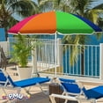 thumbnail image 5 of PMU Beach Umbrella 6 feet Opens to 72 inches Multicolor Beach Parasol with Carrying Sleeve for Beach, Patio and Outdoor Sun Protection Polyester Orange, Lime Green, Hot Pink and Dark Blue, 5 of 6