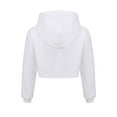 thumbnail image 4 of renvena Kids Girls Long Sleeves Pullover Hooded Sweatshirts Crop Tops Hip Hop Cropped Hoodie Size 4-16 White 14, 4 of 7