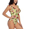 thumbnail image 5 of Picia Cherries and Ladybirds Blooming Jelly Womens Tummy Control Bathing Suits Slimming Ruffle Swimsuit One Piece Lace Swimwear-, 5 of 8