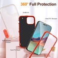 thumbnail image 3 of JTCASES Compatible with iPhone 15 Pro Max Case Heavy Duty Protective Rugged Phone Case, Full Body Anti-dust Shockproof Drop Proof Armor Durable Cover Case for iPhone 15 Pro Max 6.7 inch, Orange/Clear, 3 of 9
