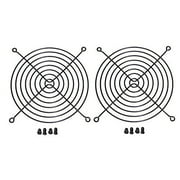 140mm Black Fan Grill/Guard with Screws (2 Pack)