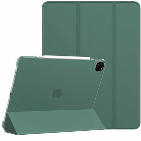 JETech Case for iPad Pro 12.9-Inch (5th Generation, 2021 Model), Slim Stand Hard Back Shell Smart Cover with Auto Wake/Sleep (Misty Blue)