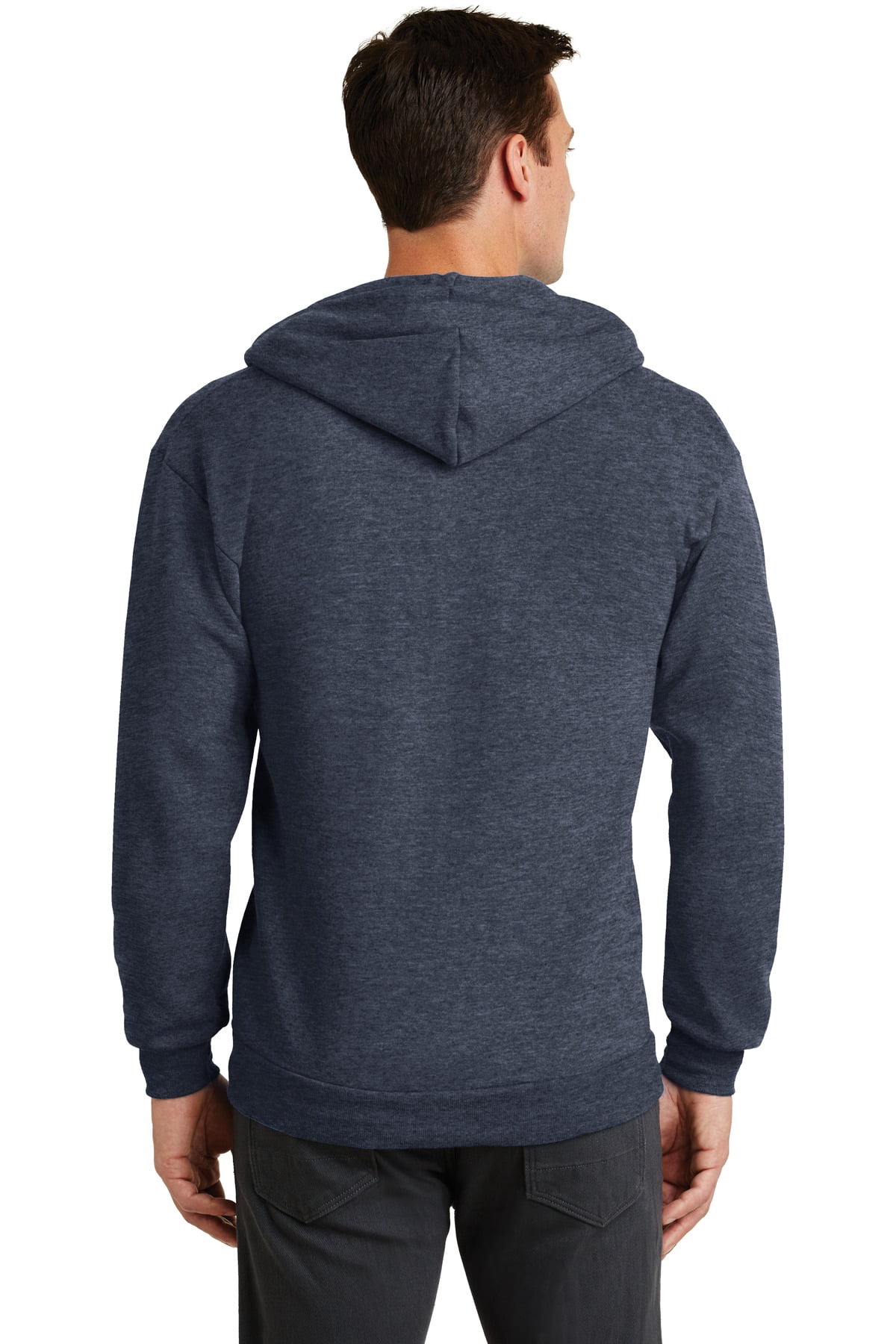 Port & Company Core Fleece Full-Zip Hooded Sweatshirt - PC78ZH, Navy, 4XL Big - View #3