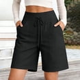 thumbnail image 6 of Only Moment Shorts for Women Trendy Bamboo Nodes Cotton Relaxed Fit Casual High Waist Pocketed Denim Shorts Gym Shorts Black,S, 6 of 7