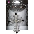 thumbnail image 1 of Cousindiy Jewelry Basics Metal Accent 1/Pkg-Silver & Clear Cross, 1 of 2